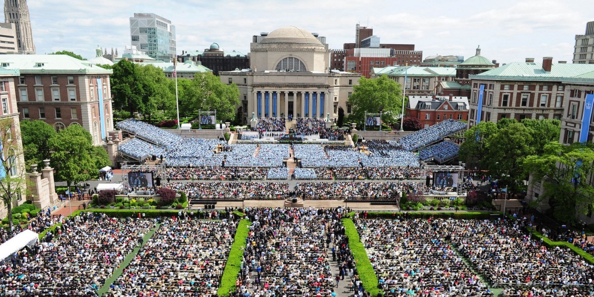 Aerial view of Columbia Commencement
